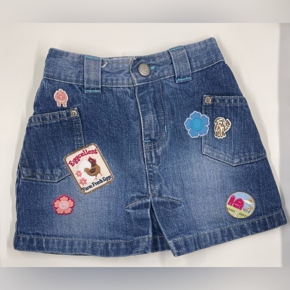 GAP Other - BABY Gap Denim Skirt 12-18m With Patches